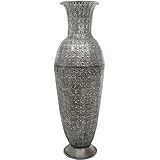 Oriental Furniture Wrought Iron Fluted Decorative Flower Vase [並行輸入品]