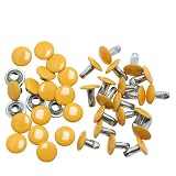 両面カシメ カラータイプ 頭8mm 足8mm 20組セット レザークラフト材料 (マットブラック)