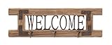 decmode Wood and Metal Welcome壁フック 32 by 10-Inch ブラック 61438