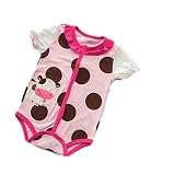 CHOUeTTe ベビー服 ロンパース 新生児～2歳半まで 前開き 半袖 ウシ 水玉 綿100% 可愛い 出産祝い 誕生日プレゼントにもどうぞ サイズ多数 オリジナルタオル付き (80cm～18か月)