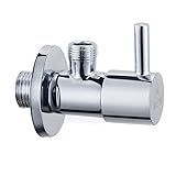 KES Brass Quarter Turn Angle Valve 3/8-Inch x 1/2-Inch IPS or BSP Inlet and Outlet Ceramic Disc Cart