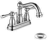 Purelux従来2ハンドルセンターセット洗面所蛇口Drainアセンブリ、フィットfor 3穴シンク KF-AZ151