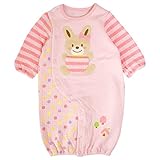 ベビー ツーウェイオール 前開き カバーオール ロンパース あったか 新生児 秋冬 ウサギ-ピンク 50-70cm