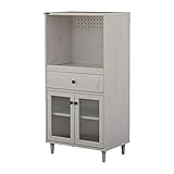 ホワイト／【60cm×120cm】木目調 アンティーク調 波ガラス レトロ 爽やか