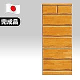 日本製 幅60cm 高さ143cm 6段ハイチェスト ナチュラル 完成品