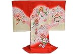 お宮参り 着物 女の子 初着 産着　om-l-280【女の子用お守りフードセット，贈答用化粧箱，きもの保存用たとう紙 プレゼント！】