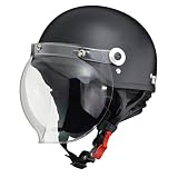 リード工業(LEAD) バイクヘルメット ジェット CROSS バブルシールド付き ハーフマットブラック CR-760 - FREE (頭囲 57cm~60cm未満)
