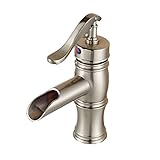 Rozin Brushed Nickel Single Handle Bathroom Sink Faucet Deck Mount Mixer Tap [並行輸入品]