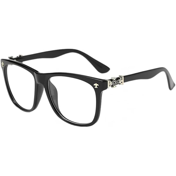 超人気 十字架 メガネ 伊達メガネ 高品質 お洒落間違いなし メガネ ちょい悪 十字架 ハーフリム 度付き 眼鏡 ダテ めがね