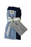 Poncho Baby Organic Security Blanket, Lovey Blanky, Gray/Navy Blue by Poncho Baby