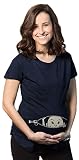 Crazy Dog TshirtsマタニティPeekingアジア赤ちゃん面白い妊娠Tシャツfor Ladies US サイズ: L カラー: ブルー