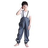 キッズ男の子と女の子、防水雨パンツPUストラップBib Overalls One Piece 2 – 11年 US サイズ: 4L カラー: グレー