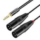 ipovoq xlr 4.4 mm 変換 4.4 mm to dual xlr ケーブル 4.4mm バランスケーブル 1M 4.4mm 5 極 変換 cable xlr キャノン オーディオ ケーブル 1メートル 4.4 キャノン オス x2 (1M)