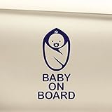 Baby on Boardビニールデカールラップトップ車トラックバンパーウィンドウステッカー(安全サイン) – ネイビーブルー