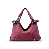 NICOLE&DORIS　ハンドバッグ　軽量　トートバッグ　カジュアル　ショルダーバッグ　マザーズバッグ　買い物バッグ　カバン　レディース　収納力抜群　2way　大容量　キャンバス　マジェンタA