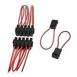 uxcell　ヒューズホルダー　　22cm長さ　AWG　黒　赤　12個入り