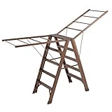 LIANGJUN 乾燥ラック金属ラダー多機能Foldableノンスリップ、6色、50 * 99 * 100センチメートル ( 色 : ブラウン ぶらうん )
