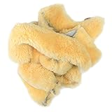 クラフトワークス ムートンはぎれ(天然/短毛/500g)イエロー(端切れ/羊毛皮)