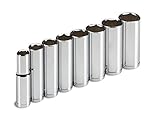 TEKTON 1230 3/8' Drive Deep Socket Set, 10-19mm, Metric, 8 Sockets [並行輸入品]