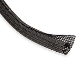Techflex 1 / 4 " f6セルフ折り返しBraided Sleeving 1 / 4 "ブラック( by the foot )