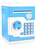 メイト電子マネーバンクPiggyマネーバンクコイン保存銀行現金コインCanセーフATM Coin Bankブルーとホワイト