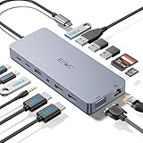 JESWO 14 in 1 USB C ドッキングステーション USB ハブ Tpye-C から4K@30Hz デュアル HDMI 拡張/1080p VGA/100W PD急速充電/5Gbps USB A 3.0*2+USB C 3.0*1+USB2.0*3/100Mbpsイーサネットポート/3.5mmオーディオ/SD&TFカードスロット搭載 Windows OS/Mac OS/iPadOS対応