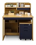 大川家具 関家具 学習デスク ブラウン/ネイビー 213477