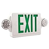 Lithonia Lighting LHQM LED G HO M6 Quantum LED Thermoplastic Emergency Green LED Exit and Lamp Combo