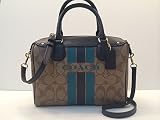 Coach カバンKhaki/Midnight Varsity Stripe Bennett Satchel Bag [並行輸入品]