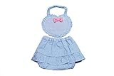 (レアペペ) Leapepe ギンガムチェック&リボン スタイ＆ブルマSET [ベビー・キッズ] 00-5004 (F(70-80cm), 27　ブルー)