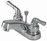 Plumb Usa – 4 "洗面所センターセット蛇口、クローム仕上げ、無水式、withポップアップドレイン