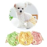 Hamth9 犬 マナーパンツ マナーベルト 犬用生理パンツ サニタリーパンツ 犬用オムツカバー (イエロー, S, 1, 枚)