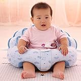 座布団 ベビーソファー 子供用座布団 クッション 安全 座り練習 布座布団 シートクッション 椅子用座布団 ファブリック 丸型 寒さ対策 座蒲団 円形 洗える (ブルー)