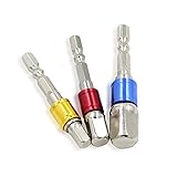 NUZAMASエクステンションソケットアダプターセット ドリルクイックチェンジナットドライバソケットビットセット用1/4インチ3/8 "1/2"を駆動する1/4インチ六角シャンク|ドリルチャック付きア