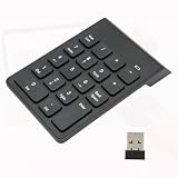 テンキー2.4G ワイヤレステンキー 数字キーボード 超薄型 片手デバイス ショートカットキー 持ち運び便利 ブルートゥース Windows/iOS/Android多機種対応 Tabキー付 数字キーボード (ブラック)