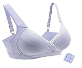 iLoveSIA (アイラブシア) マタニティ ブラジャー クロスオープン ノンワイヤー ブラカップ付 薄紫 L(XL実物サイズタグ)