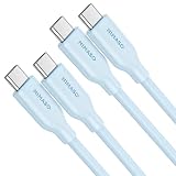 NIMASO USB C ケーブル シリコン素材【PD対応 最大60W/3A急速充電】高速データ転送 Type C to Type C ケーブル 断線防止 絡まない タイプc ケーブル iphone 16 シリーズ/iphone 15 シリーズ/MacBook/iPad Pro/Air/mini/Galaxy/Sony/PixelなどのType-c機種対応(1m*2) NCA23L1001