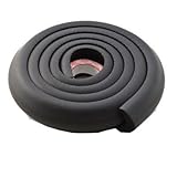 (BERUKO) コーナーガードサポート4M(2M×2本） 両面テープ付き【2本） コーナークッションベッドガード ドアガード 安全対策 アニマル ドアストッパー付き (L型（厚手）, ブラック　1)