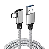 USB Type C ケーブル L字 1.5m Suptopwxm (10Gbps データ転送 /60W 3A急速充電) USB3.1 Gen2 タイプ c ケーブル USB-A to USB-C 高耐久ナイロン編み スマートフォン・タブレット・ゲーム機などのusb cポートを搭載したデバイスに対応 (グレー)