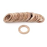 uxcell カッパーワッシャー　17mm内径　26mm外径　2mm厚さ　フラット　リング　ガスケット　20個