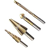 4 ピース hss は 、 ドリル ビット (6 ミリメートル) ステップ ドリル (4 ? 12 ミリメートル)面取り面取り皿( 12.4 ミリメートル * 90度)傘ドリル ビット (8 ? 20