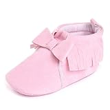 Chiximaxu　ベビーシューズ　女の子　オシャレ　ファーストシューズ　蝶結び　飾り　出産お祝い　ピンク　12.5CM