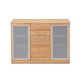 キャビネット 完成品 幅120cm 木製 メープル 扉付き 北欧風 ナチュラル 堀田木工所