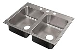 Just製造dl2233 a1 Just Mfg – ダブルボウル 2 holes DL2233A2 1
