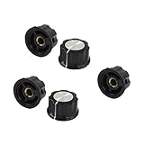シャフトポテンショメータロータリーノブ – TOOGOO ( R ) 5個ブラックシルバートーン24 mmトップロータリーノブfor 6 mm Dia。Shaft Potentiometer 0649