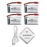 MOONZON 4つの3.7V 750mAhリチウムバッテリーと4合1充電器は、MJX 400 X400 X800 X300C S670 V950HD V950STR S1750 V2450 HS110 HS110W HS200 HS200Wリモコン無人機に適用されます