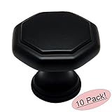 Cosmas ® 5181 FBフラットブラックキャビネットハードウェアオクタゴンKnob – 1 – 1 / 4 "直径 – 10パック
