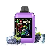 【35000回】AIVONO使い捨て電子タバコ 35000パフ 使い捨てVAPEキット調整可能 メッシュコイル E-リキッドとバッテリーの残量表示 28ml 大容量ベープ Type-C 持ち運び ニコチンなしタバコなし (グレープ・アイス)