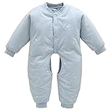 KINDOYO 新生児 子供たち ワンピース 冬 ラブリー ベビー カバーオール ロンパース 男女ユニセックス 寝間着 厚い シャム ボディスーツ , ブルー