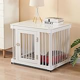 トイレ付き木製犬ケージ 犬 ゲージ 小型犬 屋根付き 犬ケージ ペット ケージ 犬 犬用サークル 木製 室内サークル 簡単組立 犬向けケージ サークル 犬 室内 犬ペットゲージ 小型犬 中型犬 留番用 (長さ62cm 幅48cm 高さ59cm)